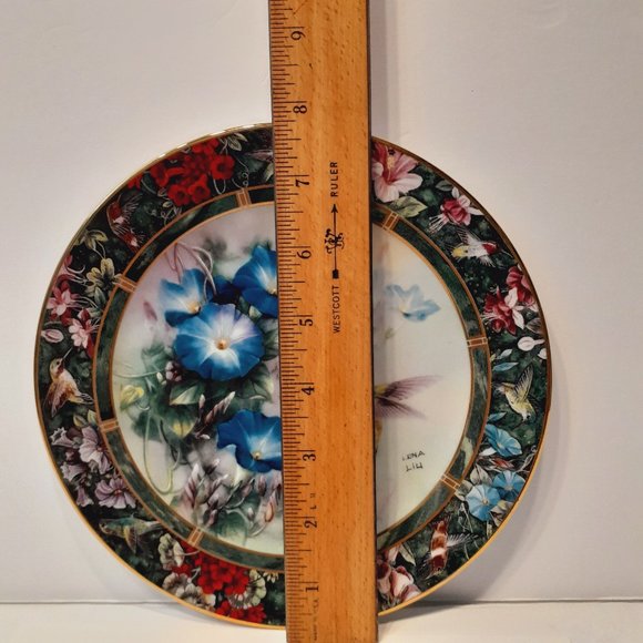 W L George Fine China "The Violet~ Crowned Hummingbird" Plate by Lena Liu 8" - Picture 10 of 10